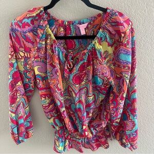Lilly Pulitzer Trisha feelin groovy silk blouse